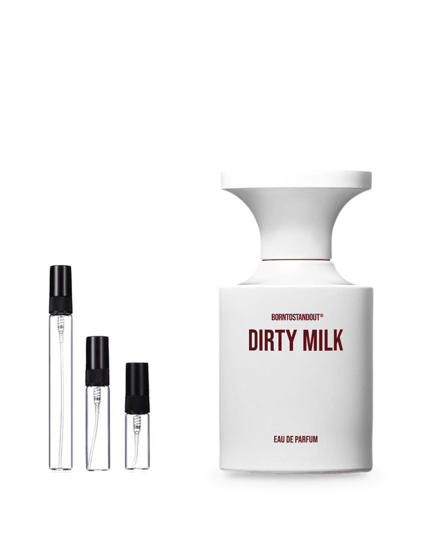 BORNTOSTANDOUT Dirty Milk Probe – Abfüllung im Glaszerstäuber (2, 5 oder 10 ml)