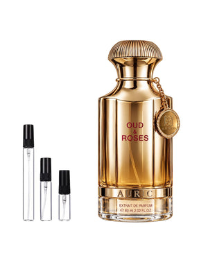 Ahmed Al Maghribi Oud & Roses Auric Probe – Abfüllung im Glaszerstäuber (2, 5 oder 10 ml)