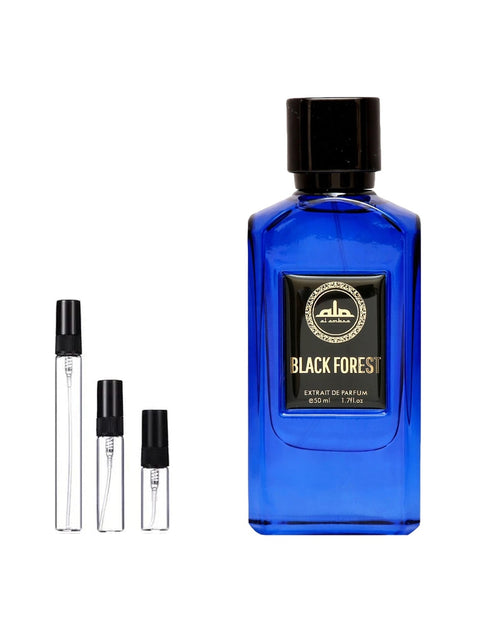 Al Ambra Black Forest sample – 10 ml decant in a glass spray vial