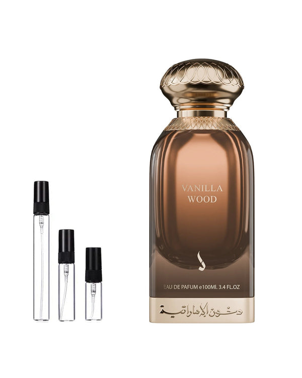 Dkhoon Emirates Vanilla Wood Probe – Abfüllung im Glaszerstäuber (2, 5 oder 10 ml)