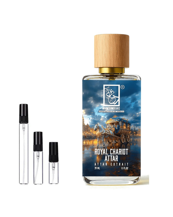 Dua Fragrances Dua Royal Chariot Attar Extrait Probe – Abfüllung im Glaszerstäuber (2, 5 oder 10 ml)