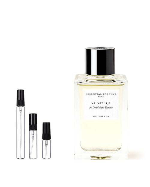 Essential Parfums Velvet Iris sample – 10 ml decant in a glass spray vial