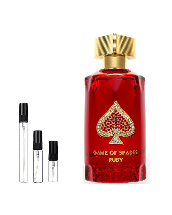 Jo Milano Paris Game of Spades Ruby Extrait Probe – Abfüllung im Glaszerstäuber (2, 5 oder 10 ml)