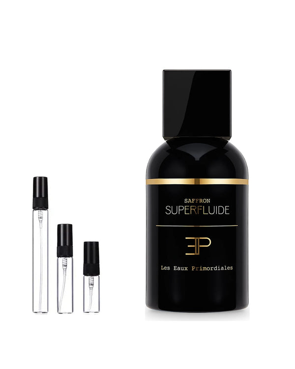 Les Eaux Primordiales Saffron Superfluide Eau de Parfum Probe – 2, 5 oder 10 ml Abfüllung im Glaszerstäuber