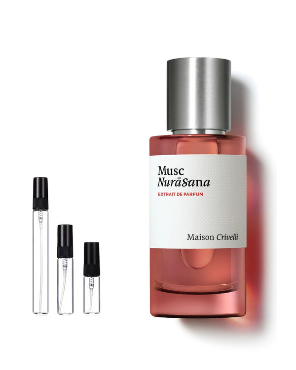 Maison Crivelli Musc Nurāsana Extrait de Parfum Probe – 2, 5 oder 10 ml Abfüllung im Glaszerstäuber