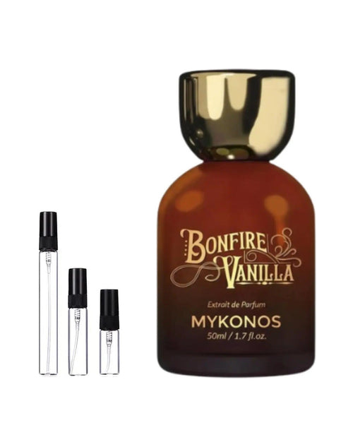 Mykonos Bonfire Vanilla Probe – Abfüllung im Glaszerstäuber (2, 5 oder 10 ml)
