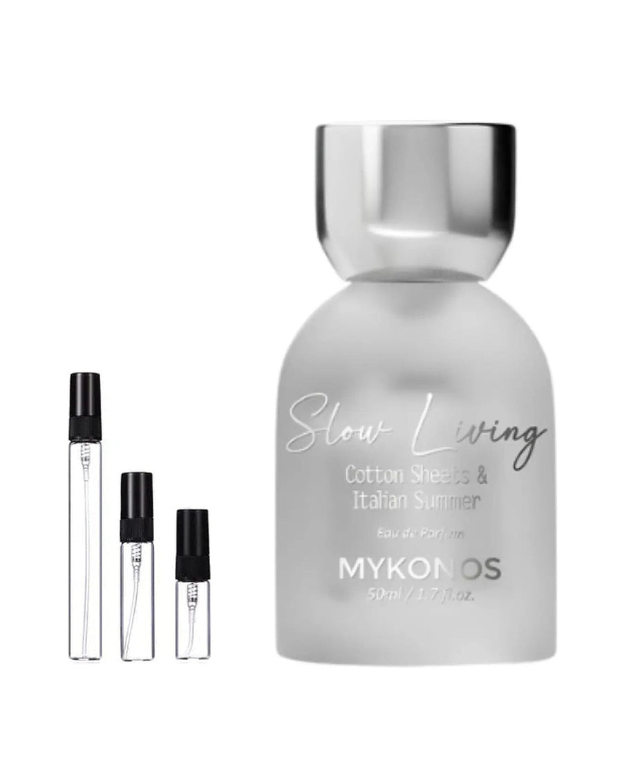 Mykonos Slow Living Probe – Abfüllung im Glaszerstäuber (2, 5 oder 10 ml)