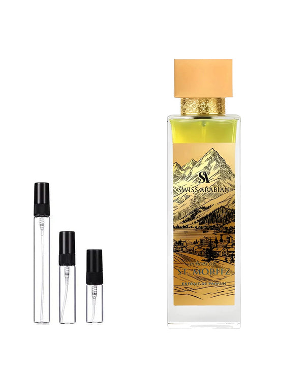 Swiss Arabian Echoes of St. Moritz Extrait Probe – Abfüllung im Glaszerstäuber (2, 5 oder 10 ml)