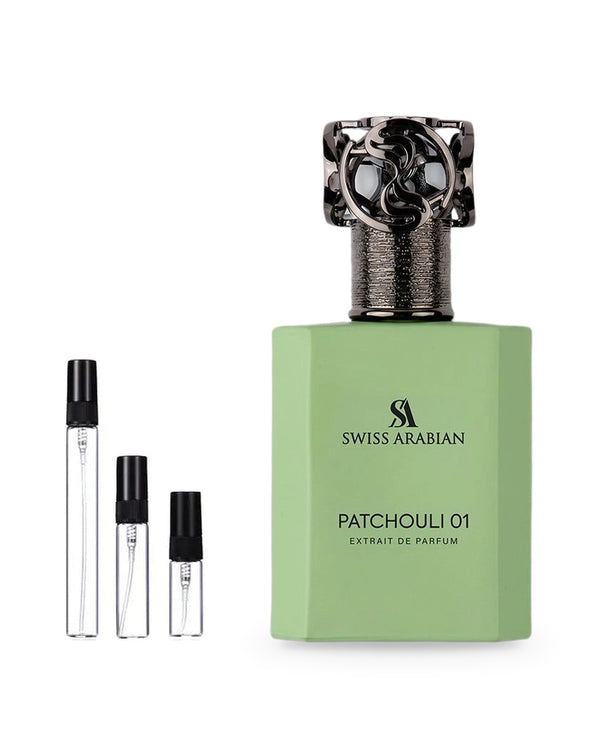 Swiss Arabian Patchouli 01 Probe – Abfüllung im Glaszerstäuber (2, 5 oder 10 ml)